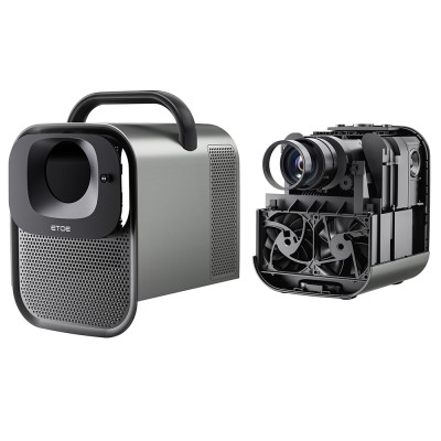 ETOE Seal Pro Projector, 1000 ANSI, Native 1080P, Google TV - Black