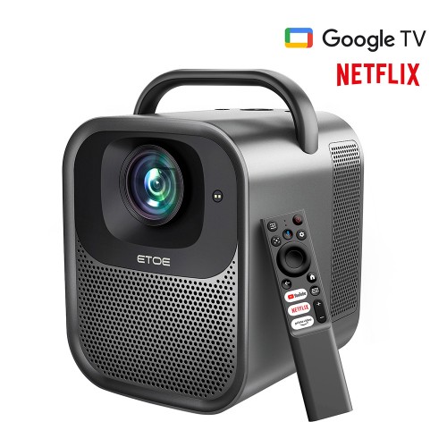 ETOE Seal Pro Projector, 1000 ANSI, Native 1080P, Google TV - Black 2