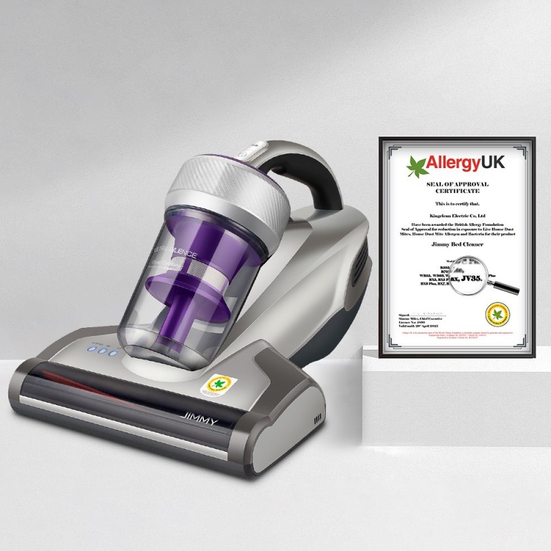 Jimmy JV35 Mattress Vacuum Cleaner for Mattresses with 700W Rated Power, UV Light - Grey