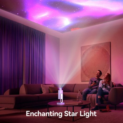 ETOE Starfish Projector, Native 720P Resolution, 300 ANSi Lumens, 140° Non-polar Rotation - White