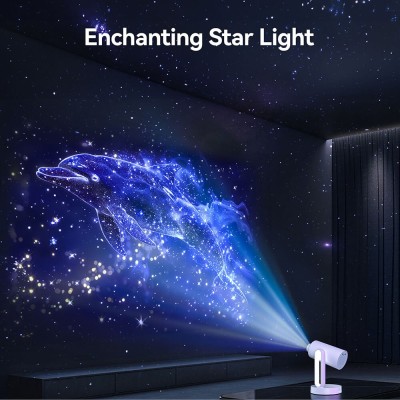ETOE Starfish Projector, Native 720P Resolution, 300 ANSi Lumens, 140° Non-polar Rotation - White