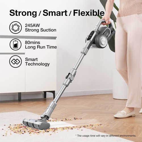 JIMMY  H10 Flex Cordless Handheld Vacuum Cleaner, 245AW Suction, 4 Cleaning Modes - Silver 2