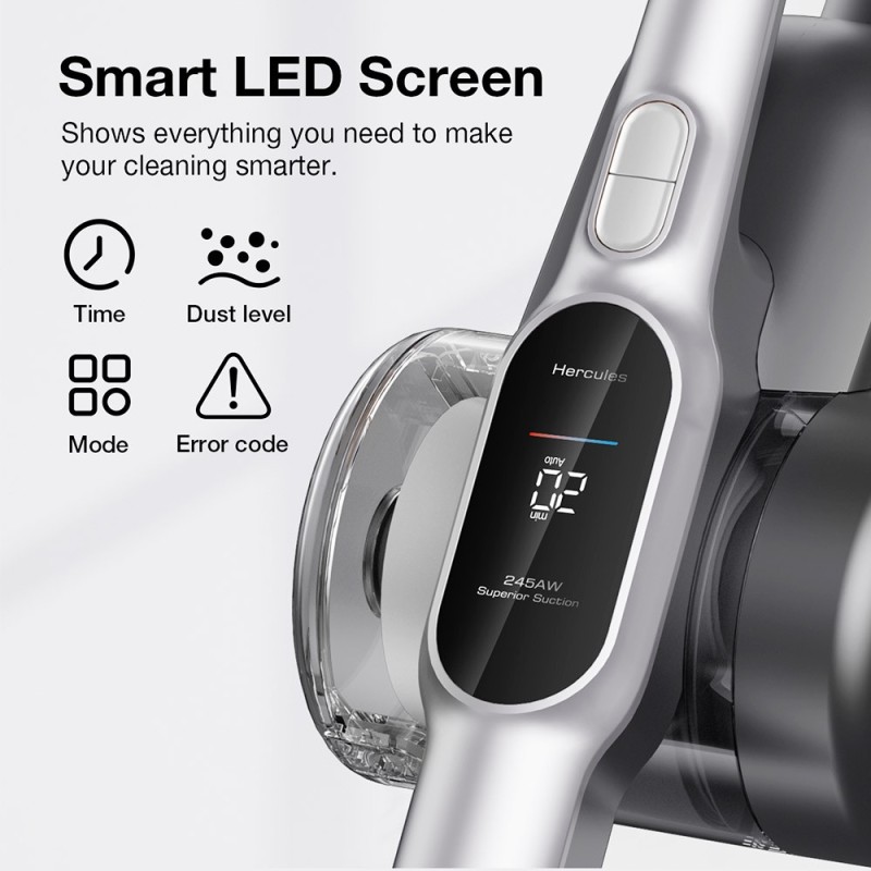 JIMMY  H10 Flex Cordless Handheld Vacuum Cleaner, 245AW Suction, 4 Cleaning Modes - Silver